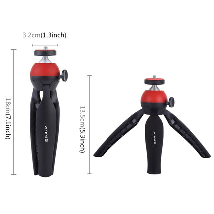 PULUZ Mini Tripod Mount with 360 Degree Ball Head for Smartphones PU361R, GoPro, DSLR Cameras (Red)