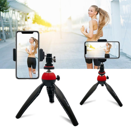 PULUZ Mini Tripod Mount with 360 Degree Ball Head for Smartphones PU361R, GoPro, DSLR Cameras (Red)