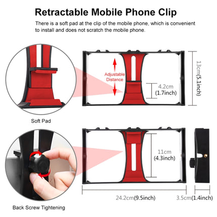 PULUZ Smartphone Vlogging Rig Case (Red PU3007), Filmmaking Recording Handle Stabilizer Bracket