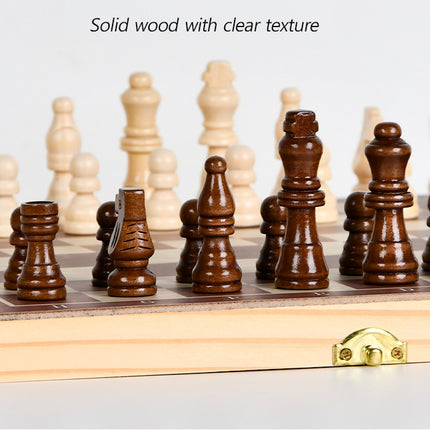 Large Magnetic Wooden Chess Board Set Game, Foldable & Portable, Handmade (39x39x2.5cm)