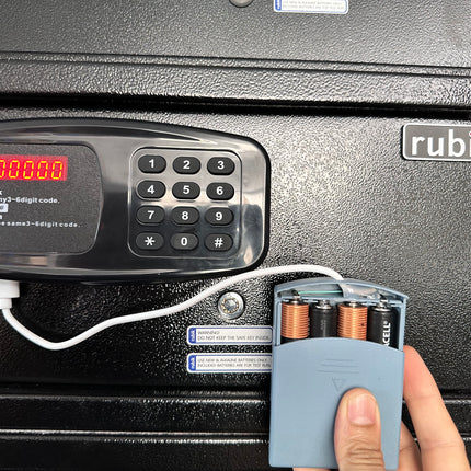 Rubik USB External Battery Box Enclosure, 6V Backup Power Source for Selected Safe Box Models Only