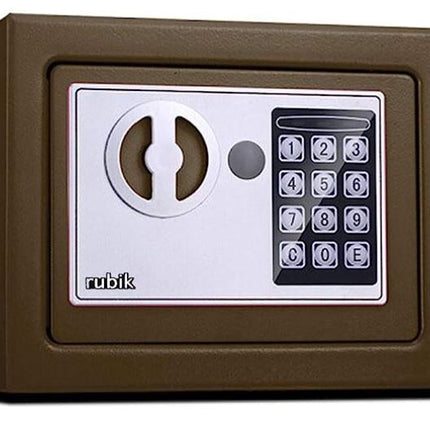 Rubik Mini Electronic Digital Safe Box (17x23x17cm) Brown
