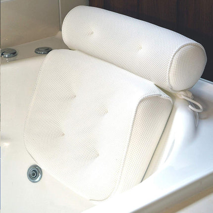 3D Mesh Bathtub Pillow for Bathroom with with Neck, Back Support and Suctioncups