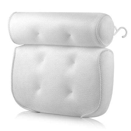 3D Mesh Bathtub Pillow for Bathroom with with Neck, Back Support and Suctioncups