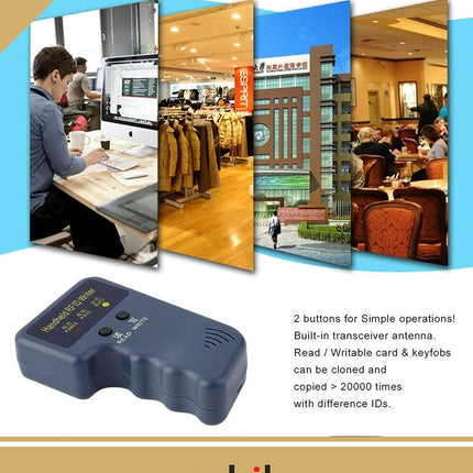 Professional Handheld RFID 125KHz ID Card Copier Reader Writer Portable Duplicator with 5 Rubik Cards & Tags