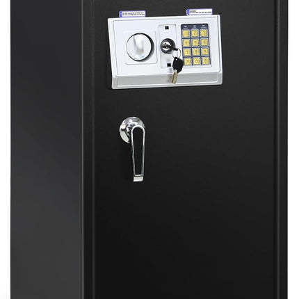 Rubik Large Safe Box with Digital Keypad and Key Lock, RB90EDA, Black