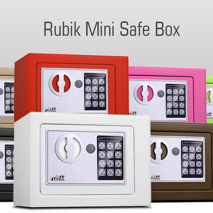 Rubik Mini Electronic Digital Safe Box (17x23x17cm) Black