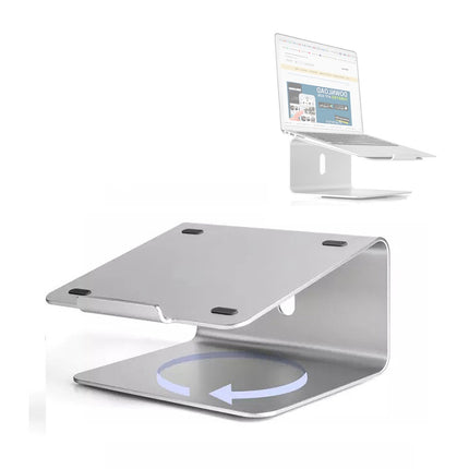 Raised Aluminium Laptop Stand (AP-2), Universal Fit 360 Rotation 15 Degree Desk Stand for Laptops Macbook