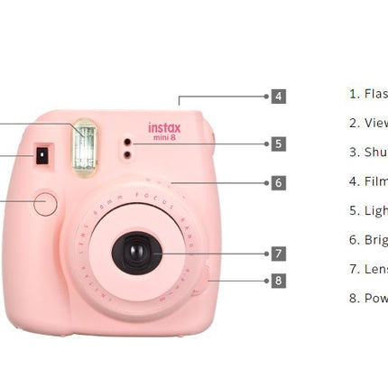 Fujifilm Instax Mini 8 Instant Camera Pink