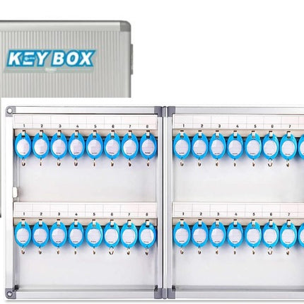 Glosen 24 Key's Storage Cabinet with Lock, Wall Mounted Key Safe Box (B1024, 24 bits Key's Capacity)