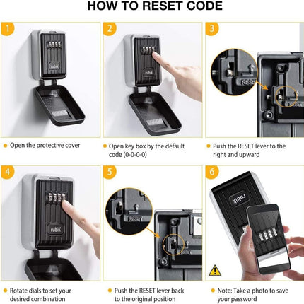 Premium Outdoor Key Storage Safe Box, Solid Metal 4 Digits Combination Lock Security Code, Weatherproof, Wall Mounted