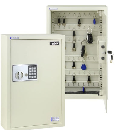 60 Key's Storage Cabinet Organizer with Digital Lock, Wall Mounted Solid Metal Safe Box (‎RBS60EW, 60 bits Key's Capacity)