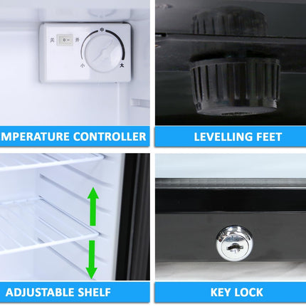 Rubik Hotel Mini Bar Fridge 40L, Glass Door Refrigerator CW-40CA
