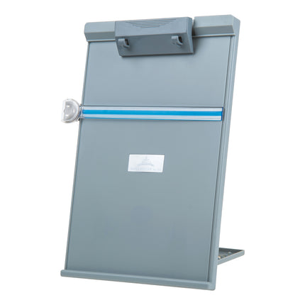 Jielisi 753 Paper Holder Plastic Reading Frame with Adjustable Clip, Copyholder Multiple Viewing Positions Grey