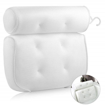 3D Mesh Bathtub Pillow for Bathroom with with Neck, Back Support and Suctioncups