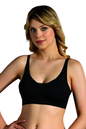 Seamless Padded Push Up Bra with V-Lace for Women, No Wire, Adjustable Strap, Perfect for Daily Wear, Sports, and Yoga